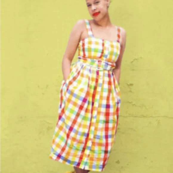 Multicolor Checkered Women's Dress - Picture 2 of 3